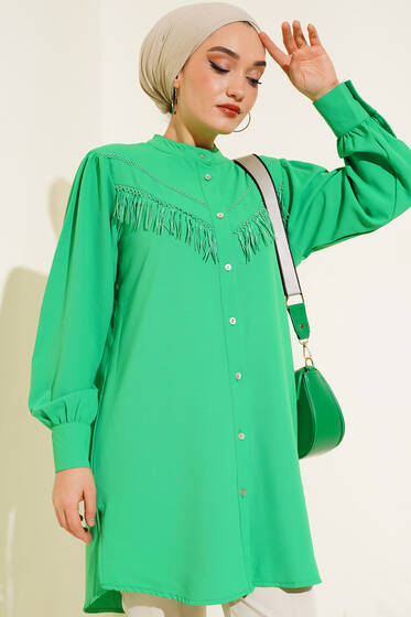 Dantel Püsküllü Gömlek Benetton - Gömlek