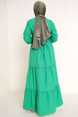 Dantel Süslemeli Ayrobin Elbise Benetton - Tesettür Elbise