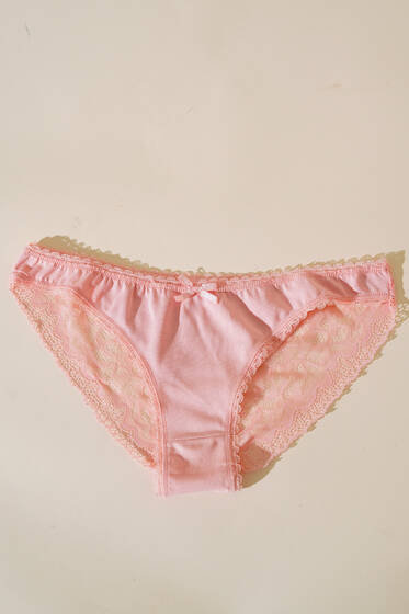 Dantel Süslemeli Bayan Külot Somon - İç Giyim