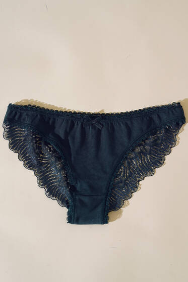 Dantel Süslemeli Bayan Külot Zümrüt - İç Giyim