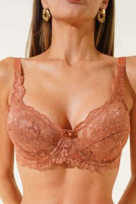 Dantelli Balenli Sütyen Bakır - Dantelli Sütyen