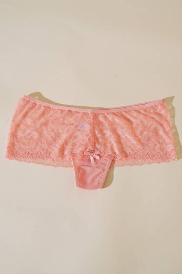 Dantelli Bayan Boxer Somon - İç Giyim