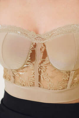 Dantelli Büstiyer Bej - Kadın Giyim Modelleri