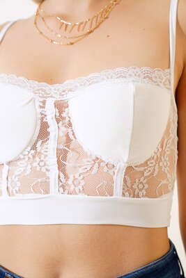 Dantelli Büstiyer Beyaz - Kadın Giyim Modelleri