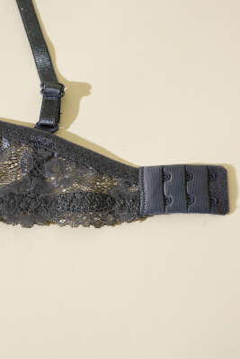 Dantelli Desteksiz Sütyen Antrasit - Yılın Fırsatı