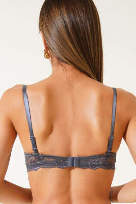 Dantelli Desteksiz Sütyen Antrasit - Yılın Fırsatı