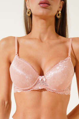 Dantelli Desteksiz Sütyen Pudra - Yılın Fırsatı