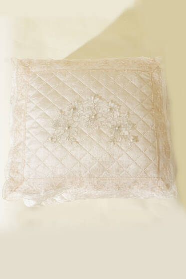 Dantelli Kadife Bohça Hurç Bej - Hurç