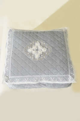 Dantelli Kadife Bohça Hurç Gri 