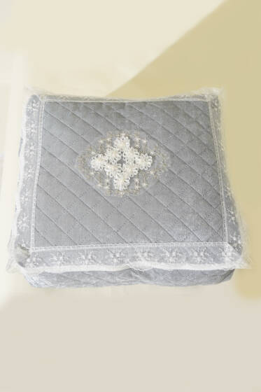 Dantelli Kadife Bohça Hurç Gri - Hurç