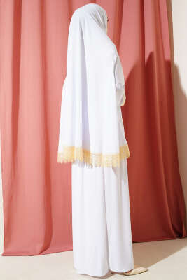 Dantelli Namaz Takımı Ekru - 500-700 TL Ürünler