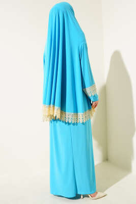 Dantelli Namaz Takımı Turkuaz - 500-700 TL Ürünler