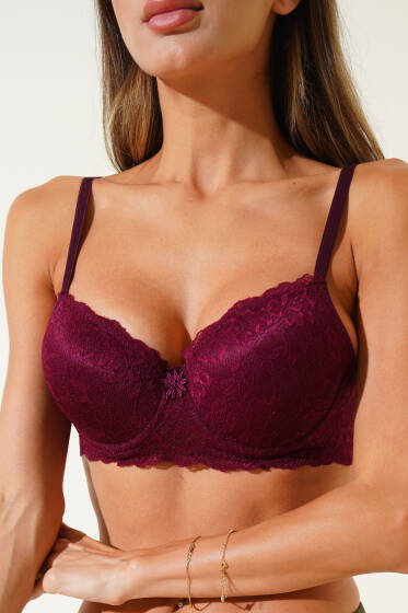 Dantelli Sütyen Mürdüm - Dantelli Sütyen