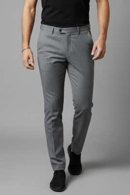 Dar Paça Cepli Erkek Kumaş Pantolon Gri - MHR MOHER