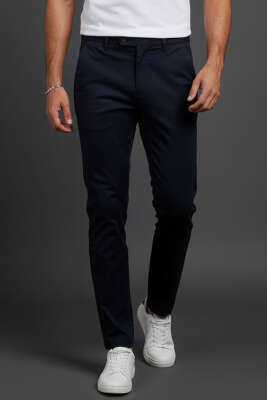 Dar Paça Cepli Erkek Kumaş Pantolon Lacivert - MHR MOHER