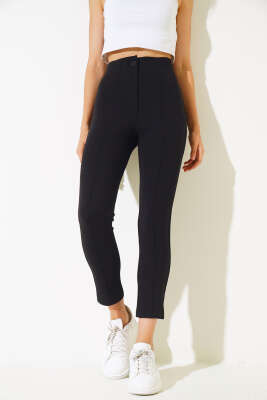 Dar Paça Çımalı Pantolon Siyah - Kadın Giyim Modelleri