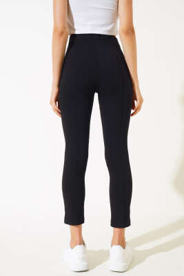 Dar Paça Çımalı Pantolon Siyah - Kadın Giyim Modelleri