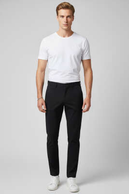 Dar Paça Erkek Kumaş Pantolon Siyah - Erkek Pantolon