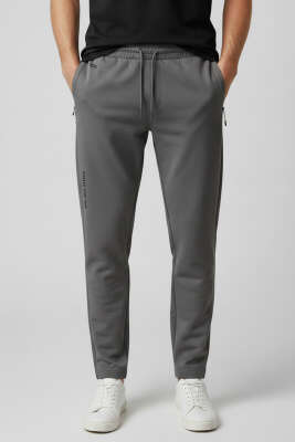 Dar Paça Fermuar Cepli Erkek Eşofman Altı Füme - DYNAMO