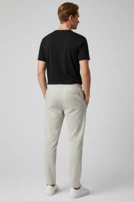 Dar Paça Fermuar Cepli Erkek Eşofman Altı Gri - Erkek Eşofman Alt