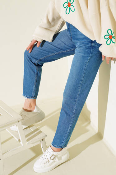 Dar Paça Kot Pantolon Açık Mavi - Pantolon