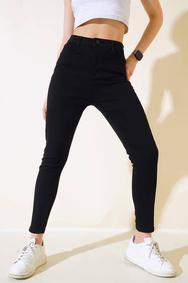 Dar Paça Kot Pantolon Siyah - Kadın Giyim Modelleri