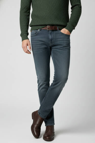 Dar Paça Likrali Cepli Erkek Pantolon Tintli - Erkek Pantolon