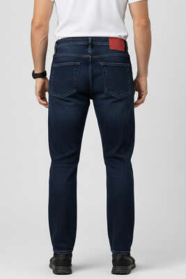 Dar Paça Likralı Erkek Kot Pantolon Lacivert - Yeni Erkek Giyim