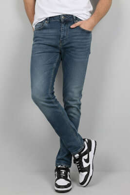 Dar Paça Likralı Erkek Pantolon Kahve Tint - DEEP BROWN