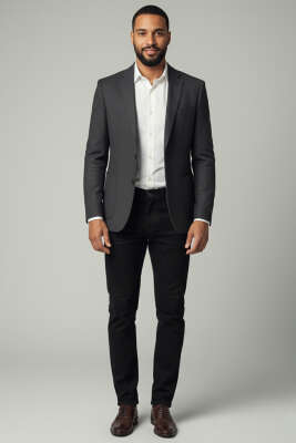 Dar Paça Likralı Erkek Pantolon Siyah - Erkek Pantolon