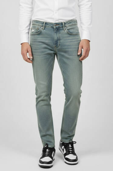 Dar Paça Likralı Erkek Pantolon Yeşil Tint - Erkek Pantolon