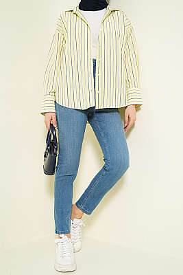 Dar Paça Likralı Kot Pantolon Mavi - BLUE HİLL(ZER)