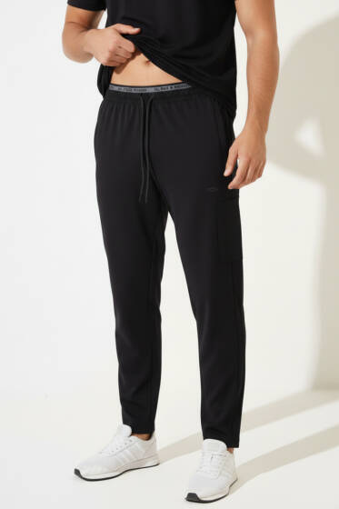 Dar Paça Micro Erkek Eşofman Altı Siyah - Erkek Eşofman Alt