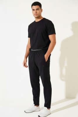 Dar Paça Micro Erkek Eşofman Altı Siyah - Erkek Eşofman Alt