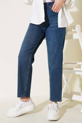 Dar Paça Mom Jeans Pantolon Kahve Tint - Pantolon