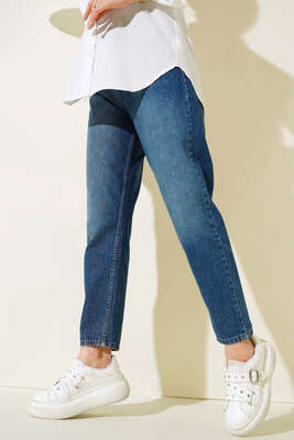 Dar Paça Pantolon Mavi - Kumaş Pantolon