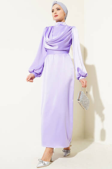 Degaje Yaka Abiye Lila - Elbise
