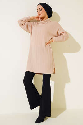 Degaje Yaka Tunik Bej - Tunik