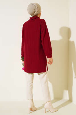 Degaje Yaka Tunik Bordo - Tunik