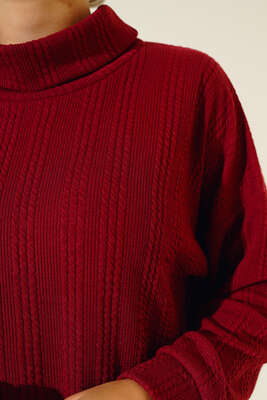 Degaje Yaka Tunik Bordo - Tunik