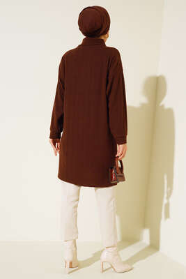 Degaje Yaka Tunik Kahve - Tunik