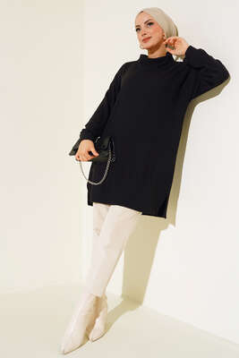 Degaje Yaka Tunik Siyah - Tunik