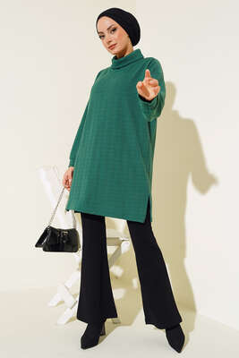 Degaje Yaka Tunik Yeşil - Tunik