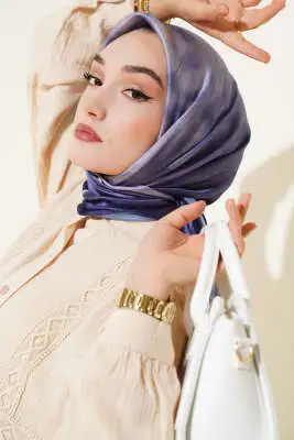 Degrade Twill Eşarp Lacivert 