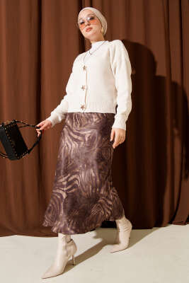 Deniz Yıldızı Düğmeli Triko Hırka Bej - Yılın Fırsatı