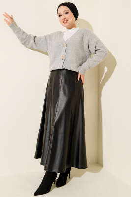 Deniz Yıldızı Düğmeli Triko Hırka Gri - Yılın Fırsatı