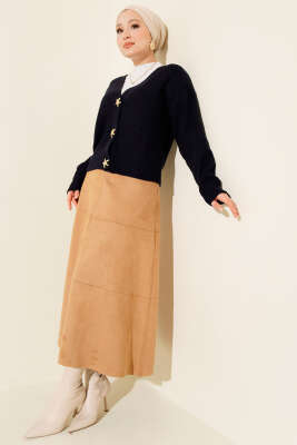 Deniz Yıldızı Düğmeli Triko Hırka Lacivert - Yılın Fırsatı