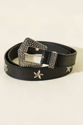 Deniz Yıldızı Tokalı Kemer Siyah 