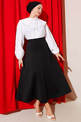 Denizci Yaka Bağlamalı Kısa Gömlek Beyaz - Gömlek