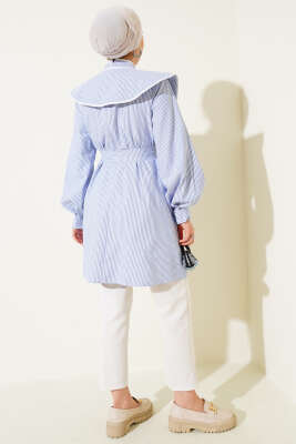 Denizci Yaka Dik Çizgili Tunik Mavi - 500-700 TL Ürünler